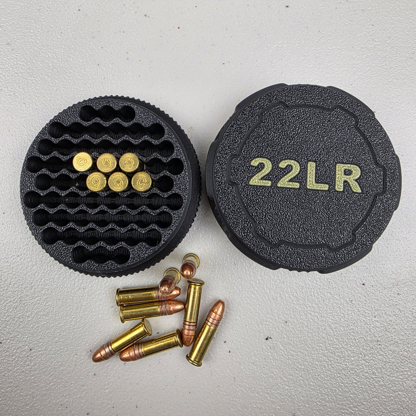 22 LR Mini Ammo Storage Case Container 55 Rounds with Screw On Lid - 1 Pack