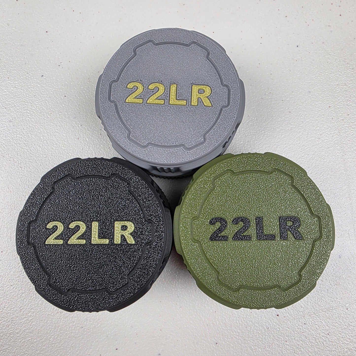 22 LR Mini Ammo Storage Case Container 55 Rounds with Screw On Lid - 3 Pack