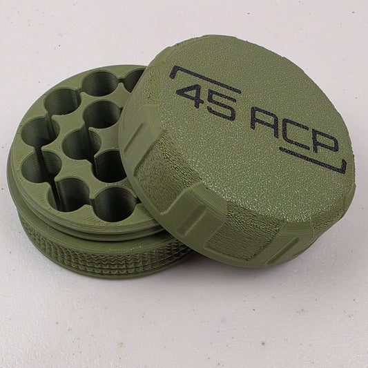 45 ACP Ammo Box Storage Case Container 16 Rounds with Screw On Lid 3D Printed